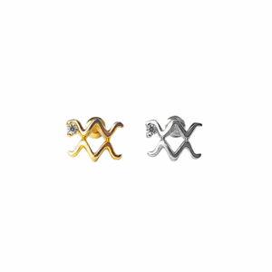 MICRO RETO SIGNO ÁQUARIO - BANHADO A OURO - Imagem 1
