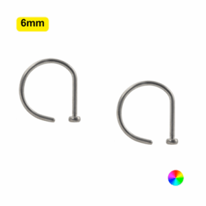 NOSTRIL ARGOLA TITÂNIO OPEN D NATURAL - 6MM - Imagem 1