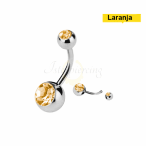 BANANA BELL AÇO C/ STRASS 2 PEDRAS - LARANJA - Imagem 1