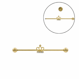 MEGABELL TRANSVERSAL COROA C/ PEDRA - BANHADO A OURO - Imagem 1