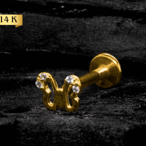 LABRET OURO 14K R/I MINI BORBOLETA - 1.2 X 8MM - CO212 - Imagem 1