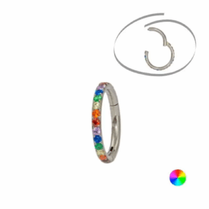 SEGMENTO CLICKER TITÂNIO MULTI COLORS LATERAL - 8MM - Imagem 1