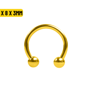 FERRADURA TITÂNIO PVD GOLD - 1.2 X 8 X 3MM - Imagem 1