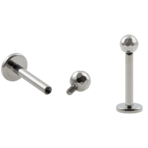 LABRET TITÂNIO R/I ESFERA LAPIDADA - 1.2 X 8 X 3MM - Imagem 1