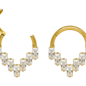 SEGMENTO CLICKER TITÂNIO PVD GOLD V C/ ZIRCÔNIA - Imagem 1