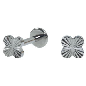 LABRET TITÂNIO R/I TREVO DIAMANTADO - Imagem 1