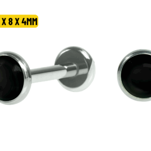LABRET TITÂNIO R/I TOPO FLAT ÔNIX - 1.6 X 8 X 4MM - Imagem 1