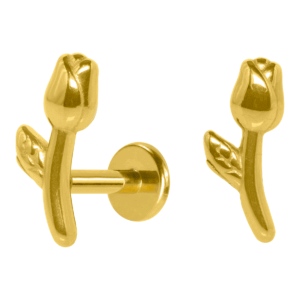 LABRET AÇO R/I ROSA - PVD GOLD - Imagem 1