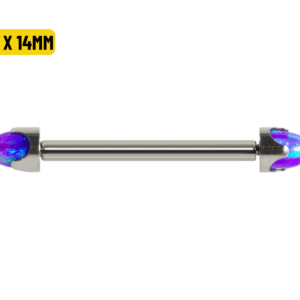 MAMILO TITÂNIO R/I C/ OPALA AZUL - 1.6 X 14MM - Imagem 1
