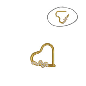 HEART TITÂNIO CLICKER  PVD GOLD SNAKE CRAVEJADA - DIREITO - Imagem 1