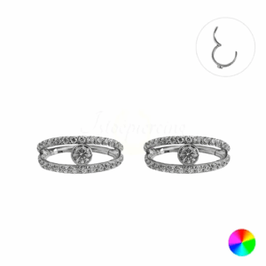 SEGMENTO CLICKER TITÂNIO 2 FILEIRAS C/ ZIRCÔNIA - 8MM - Imagem 1