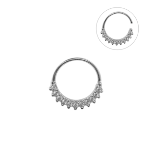 NOSTRIL ARGOLA PRATA FRONTAL CRAVEJADA CA12 - PRATA - Imagem 1