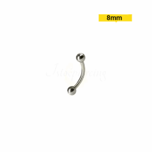 MICRO CURVO AÇO C/ STRASS 1.2 X 8 X 3 - Imagem 1