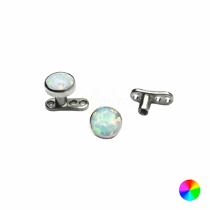 MICRODERMAL TITÂNIO C/ OPALA BOREAL - 3MM - Imagem 1