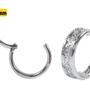 ARGOLA CLICKER TITÂNIO LATERLA C/ ZIRCÔNIA - 1.2 X 10MM - Imagem 1