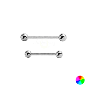 BARBELL TITÂNIO NATURAL - 1.6 X 24 X 5MM - Imagem 1