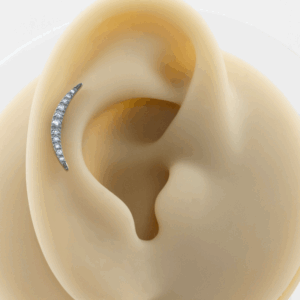 LABRET TITÂNIO R/I CLUSTER CURVADO C/ ZIRCÔNIA - Imagem 3