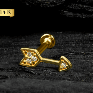 LABRET OURO 14K FLECHA C/ ZIRCÔNIA - CO153 - Imagem 1