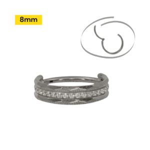 SEGMENTO CLICKER TITÂNIO TRABALHADA C/ PEDRA - 8MM - Imagem 1
