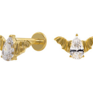 LABRET TITÃNIO R/I MORCEGO MOD3 - PVD GOLD - Imagem 1