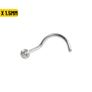 NOSTRIL AÇO C/ ZIRCÔNIA CRAV. INGLESA - 1.0 X 1.5MM - Imagem 1
