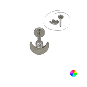 LABRET TITÂNIO R/I LUA C/ ZIRCÔNIA - Imagem 1