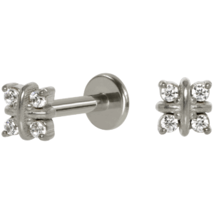 LABRET AÇO R/I 4 PEDRAS - Imagem 1