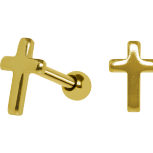 MICRO RETO CRUZ - BANHADO A OURO - Imagem 1