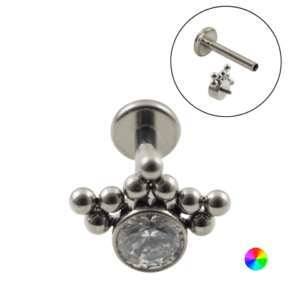 LABRET TITÂNIO R/I INDIANO C/ PEDRA MOD4 - Imagem 1