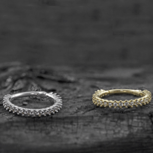 CONCH CLICKER OURO 18K CRAVEJADO - OURO BRANCO - Imagem 1