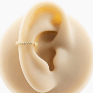 CONCH CLICKER OURO 18K CRAVEJADO - OURO BRANCO - Imagem 2