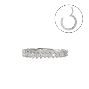 CONCH CLICKER OURO 18K CRAVEJADO - OURO BRANCO - Imagem 3
