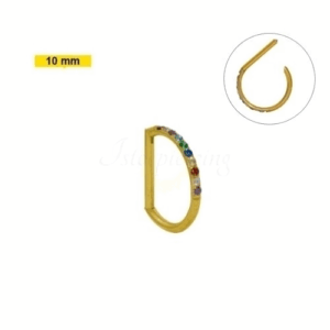 SEGMENTO CLICKER TITÂNIO PVD GOLD OPEN D MULTI COLOR - 10MM - Imagem 1