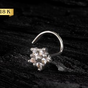 NOSTRIL OURO 18K FLOR C/ ZIRCÔNIA - BRANCO - NO067 - Imagem 1