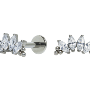LABRET TITÂNIO R/I CLUSTER INDIANO 4 PEDRAS - Imagem 1