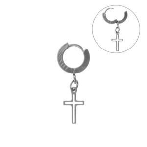 ARGOLA CLICKER AÇO C/ CRUZ VAZADA - 10MM - Imagem 1