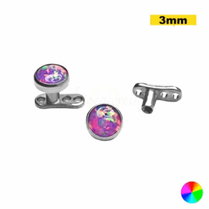 MICRODERMAL TITÂNIO C/ OPALA LILÁS - 3MM - Imagem 1