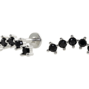 LABRET CLUSTER 5 PEDRAS BLACK - BANHADO A RÓDIO - Imagem 1