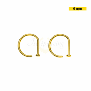 NOSTRIL ARGOLA OPEN D TITÂNIO PVD GOLD - 0.8 X 6MM - Imagem 1