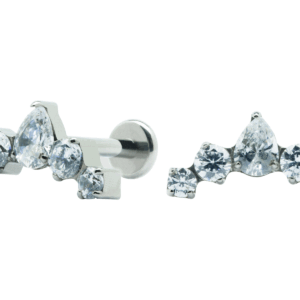 LABRET TITÂNIO R/I CLUSTER 5 PEDRAS MOD6 - Imagem 1