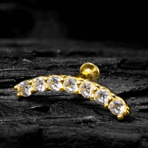 LABRET OURO 18K R/I CLUSTER C/ ZIRCÔNIA - 1.2 X 6MM - CLO1G - Imagem 1