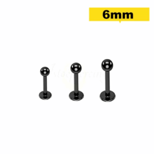 LABRET TITÂNIO PVD BLACK 1.2 X 6 X 3MM - Imagem 1