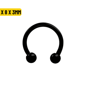 FERRADURA PVD BLACK 1.2 X 8 X 3MM - Imagem 1