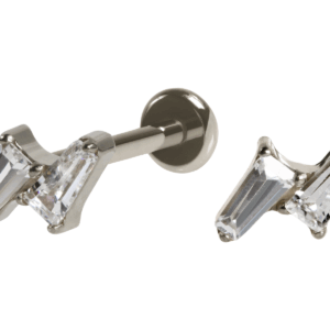 LABRET TITÂNIO R/I 2 ZIRCÔNIAS - Imagem 1