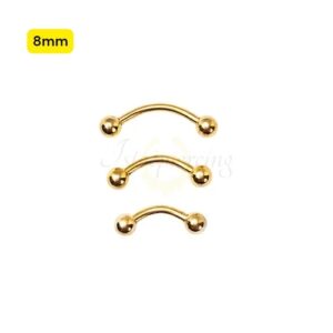 MICRO CURVO AÇO PVD GOLD 1.2 X 8 X 3MM - Imagem 1