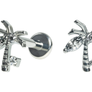 LABRET TITÂNIO R/I COQUEIRO C/ PEDRA - CRISTAL - Imagem 1