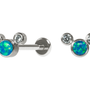 LABRET TITÂNIO R/I MICKEY OPALA - VERDE - Imagem 1