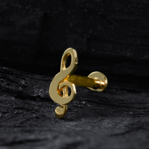 LABRET OURO 18K R/I CLAVE DE SOL - CO87 - Imagem 1