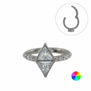 SEGMENTO CLICKER TITÂNIO CRAVEJADO 2 TRIÂNGULOS - Imagem 1