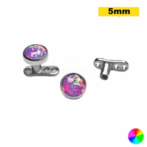 MICRODERMAL TITÂNIO C/ OPALA LILÁS - 5MM - Imagem 1
